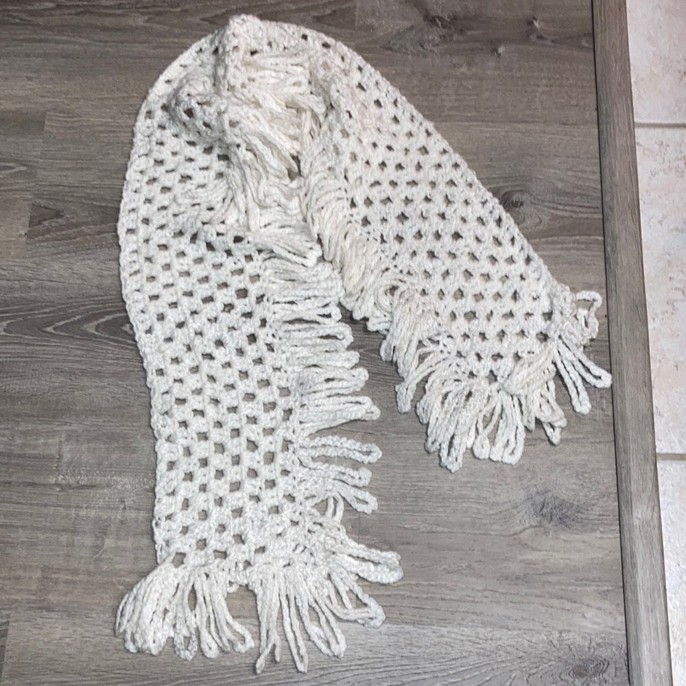 White Crochet Scarf